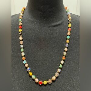 Murano Glass Bead Necklace with Gold